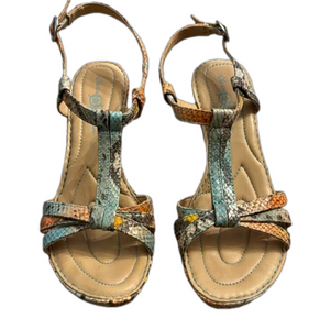 Born Crown - Women’s Size 7 Barely Worn Myndy Leather Upper Snake Skin Platform